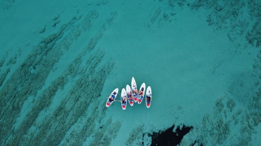 From Zadar: Full Day Dugi Otok Guided Paddle Board Tour - Entering the old military submarine tunnels on a stand-up paddle board