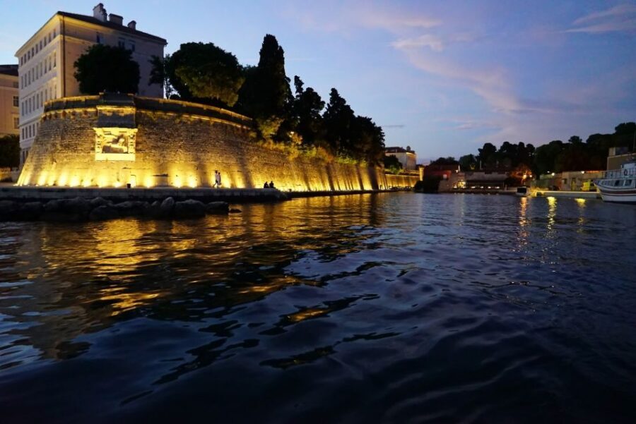Zadar: Sunset & Nighttime Cruise with Sparkling Wine - Night views: Zadar Bridge and that first post-sunset glow